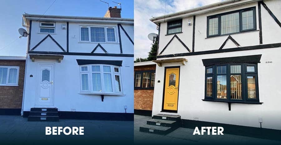 upvc spraying before and after Birmingham