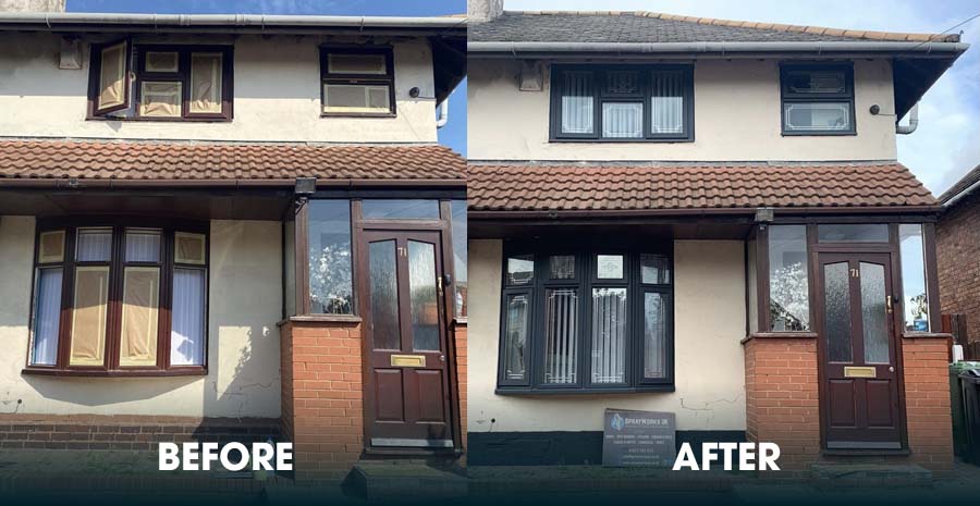 upvc spraying before and after Coventry West Midlands